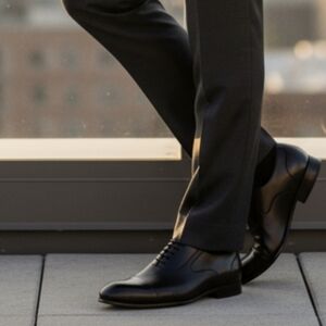 Franco Uomo David Black Leather Dress Shoe